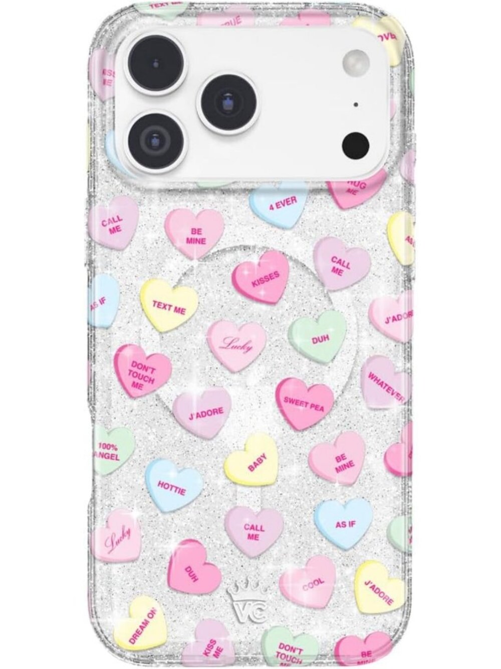 Glitter Sweet Hearts Velvet iPhone 17 Pro Max Case | Stylish & Protective Cover